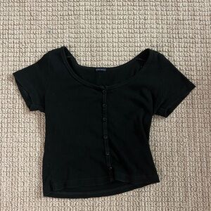 Brandy Melville Black Button-Up Women's Top